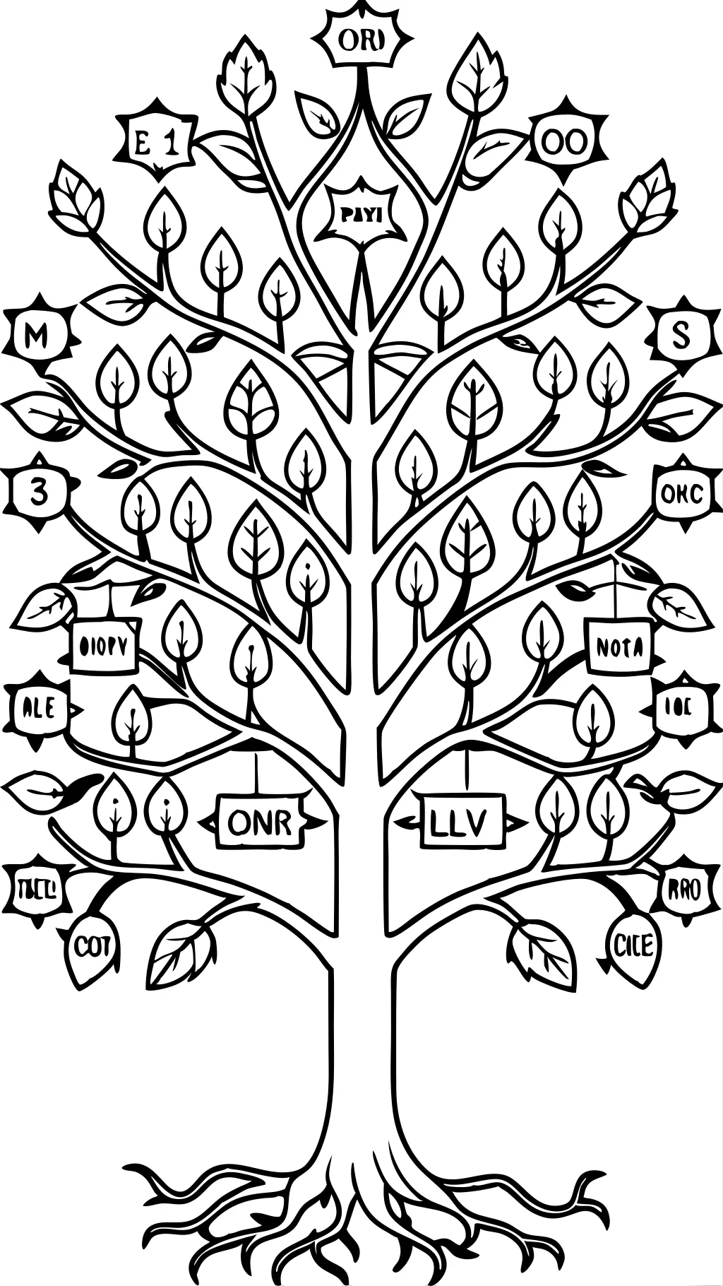 páginas para colorear del árbol genealógico